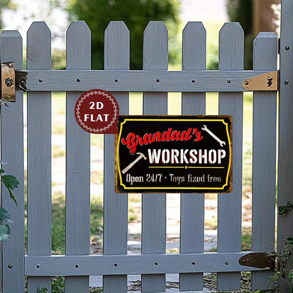 Workshop Tools Toy - Vintage Metall-Wandschild – Großvaters Werkstatt-Dekor mit