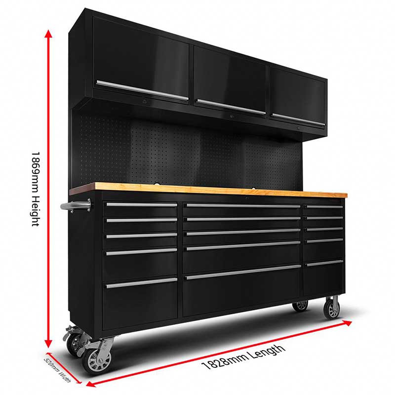 Workshop Tools Bench - Werkzeugwagen auf Rädern 72 Zoll –